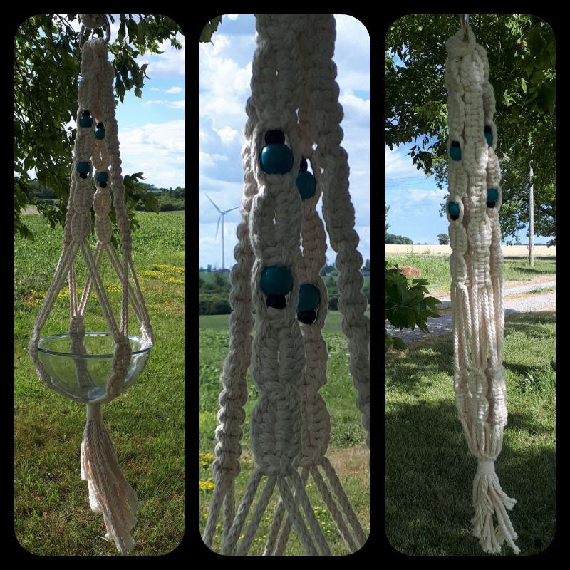 Blue and Black Beaded Hanger - Single