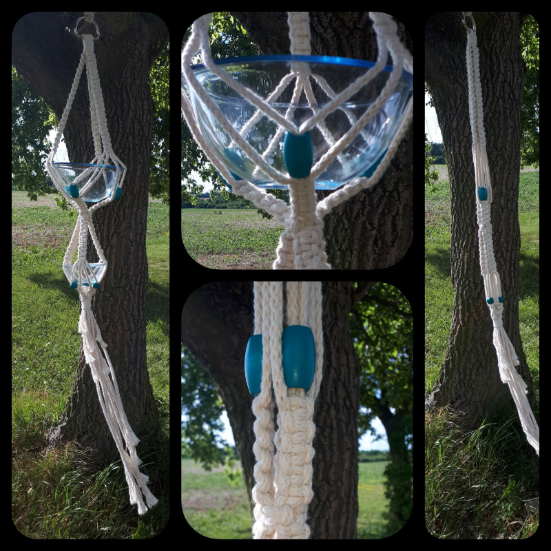 Blue Beaded Hanger - Double