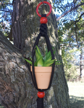 Red Beaded Black Hanger - Mini